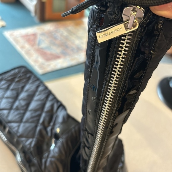 Aquatalia Black Quilted Patent Puffer Boots - Picture 7 of 10